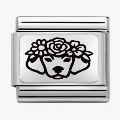 Nomination CLASSIC Composable Plates Dog with Flowers Charm 330111/24