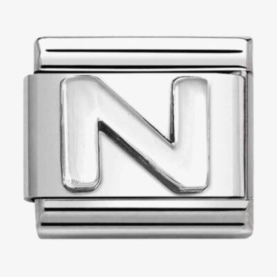 Nomination CLASSIC Composable Oxidised Silver Letter N Charm 330113/14