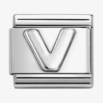 Nomination CLASSIC Composable Oxidised Silver Letter V Charm 330113/22