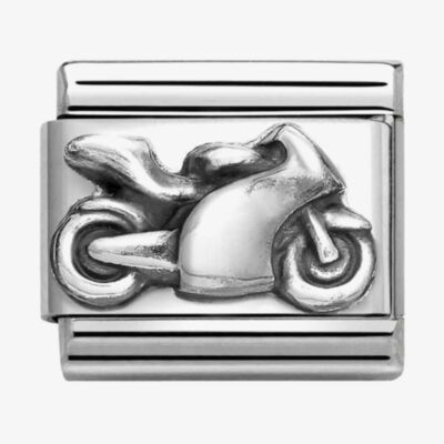 Nomination CLASSIC Silvershine Oxidised Motorbike Charm 330101/69