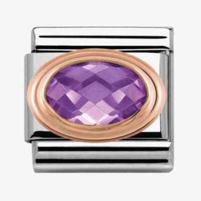 Nomination CLASSIC Rose Gold Purple Faceted Cubic Zirconia Charm 430601/001