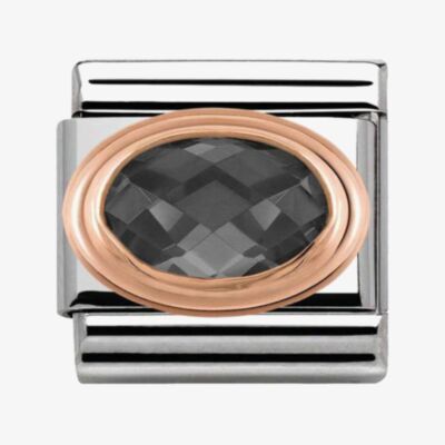 Nomination CLASSIC Rose Gold Black Faceted Cubic Zirconia Charm 430601/011