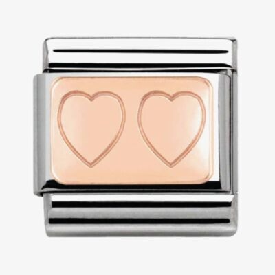 Nomination CLASSIC Rose Gold Double Heart Charm 430101/15