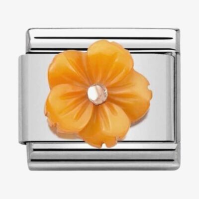 Nomination CLASSIC Rose Gold Symbols Orange Mother of Pearl Flower Charm 430510/05