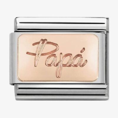 Nomination Classic Engraved Rose-Gold 'Papa' Charm 430108/08