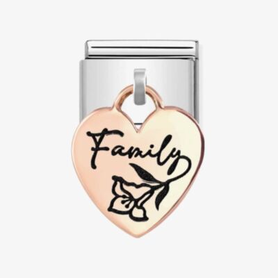 Nomination CLASSIC Composable Rose Gold Family Heart Pendant Charm 431803/04*
