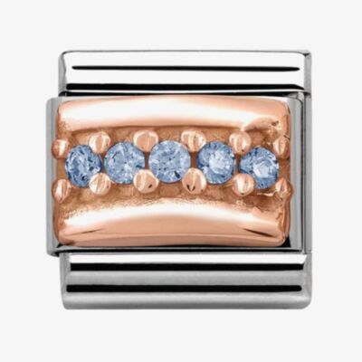 Nomination CLASSIC Rose Gold Light Blue Cubic Zirconia Charm 430304/05