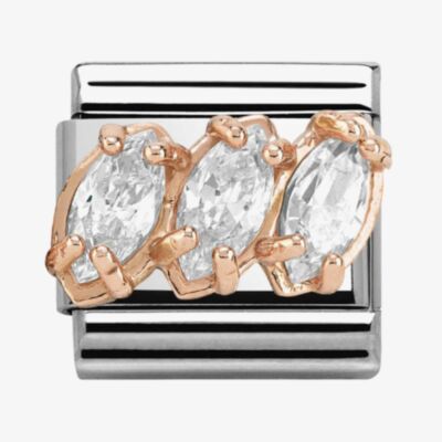 Nomination CLASSIC Rose Gold White Triptych Charm 430309/05