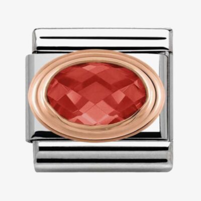 Nomination CLASSIC Rose Gold Framed Faceted Red Cubic Zirconia Charm 430601/005