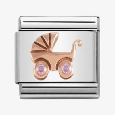 Nomination CLASSIC Rose Gold Symbols Pink Baby Carrier Charm 430305/06