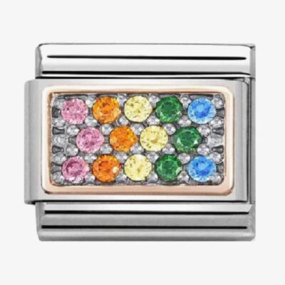 Nomination Classic Rose-Gold Rainbow 'Gemstones' Charm 430313/09