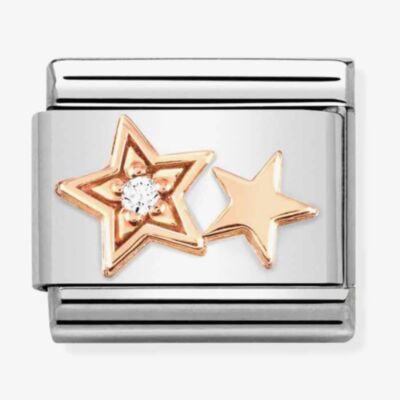 Nomination CLASSIC Composable Romance Cubic Zirconia Double Star Charm 430305/35