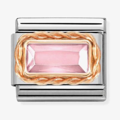 Nomination CLASSIC Composable Pink Cubic Zirconia Rose Gold Rope Charm 430604/003