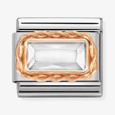 Nomination CLASSIC Composable White Cubic Zirconia Rose Gold Rope Charm 430604/010