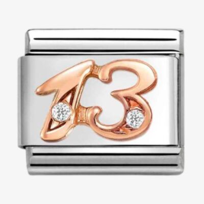 Nomination CLASSIC Rose Gold Cubic Zirconia Number 13 Charm 430315/13