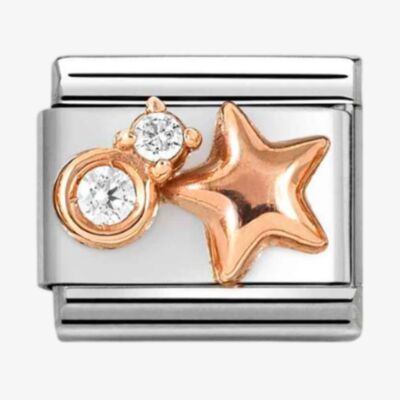 Nomination CLASSIC Rose Gold Cubic Zirconia Raised Star Charm 430305/50