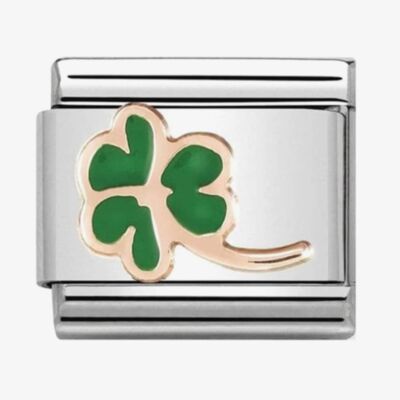 Nomination CLASSIC Rose Gold Green Clover Charm 430202/01