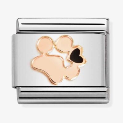 Nomination CLASSIC Composable Rose Gold Dog Paw Print with Heart Charm 430202/18*
