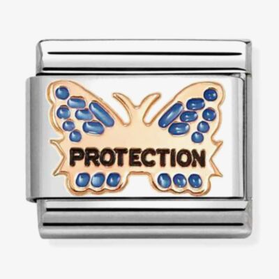 Nomination Classic Rose Gold Blue Protection Butterfly Charm 430202/51