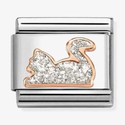 Nomination Composable Classic Rose Gold Glitter Cat Charm 430205/33