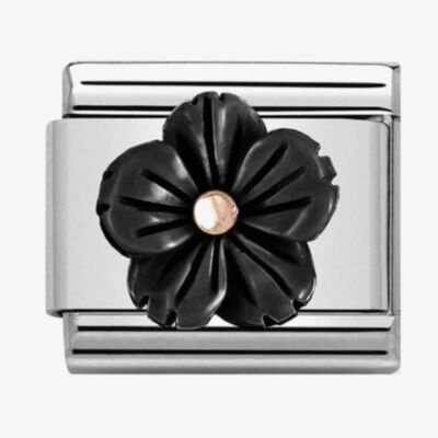 Nomination CLASSIC Rose Gold Onyx Flower Charm 430510/01