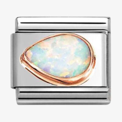Nomination Stainless Steel 9ct Yellow Gold White Opal Left Charm 430513/07