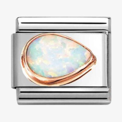 Nomination Stainless Steel 9ct Yellow Gold White Opal Right Charm 430514/07
