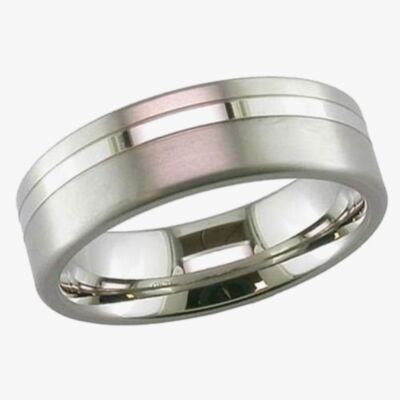 GETi 7mm Matte Polished Double Groove Engraved Ring 2208GP 7C ENG