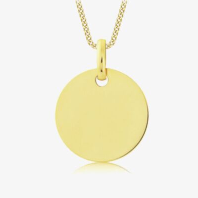 9ct Small Plain Disc Pendant FA592/CN02518
