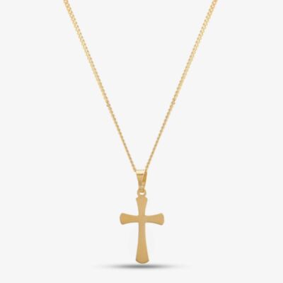 9ct Yellow Gold Plain Cross Pendant GCS1
