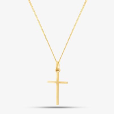 9ct Plain Cross Pendant and Necklace CR243/CN02518