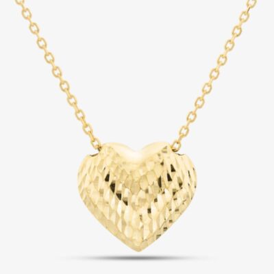 9ct Gold Diamond Cut Heart Pendant 1.19.6344