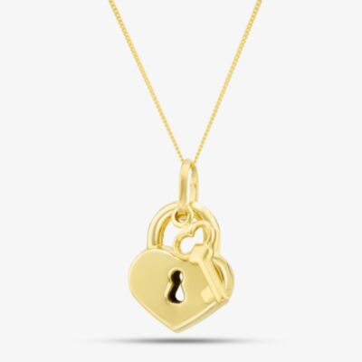 9ct Yellow Gold Padlock and Key Pendant 1.61.9929