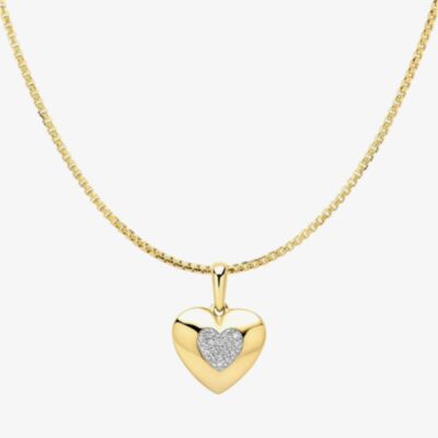Gold Impression 9ct Yellow Gold Diamond Heart Pendant GP2402 GN141