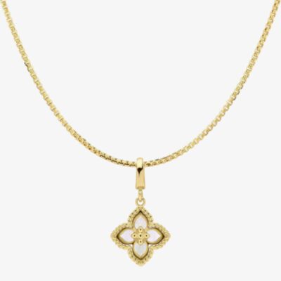 Fashionista Gold 9ct Yellow Gold Mother of Pearl Flower Pendant GP2406W GN141