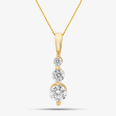 9ct Gold Cubic Zirconia Trilogy Pendant 1.62.4114