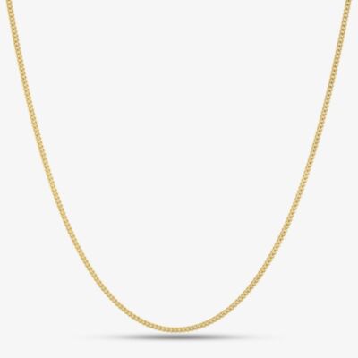 9ct Yellow Gold 18inch Light Filed Curb Chain G12FC18
