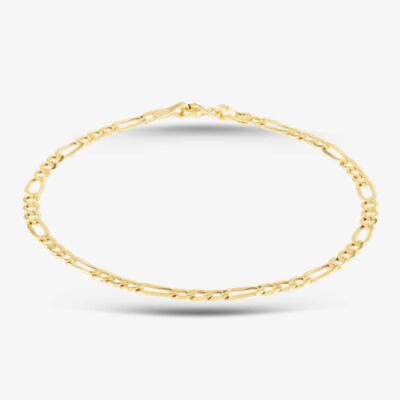 9ct Yellow Gold 7.25 Inch Figaro Chain Bracelet HF070-7.25
