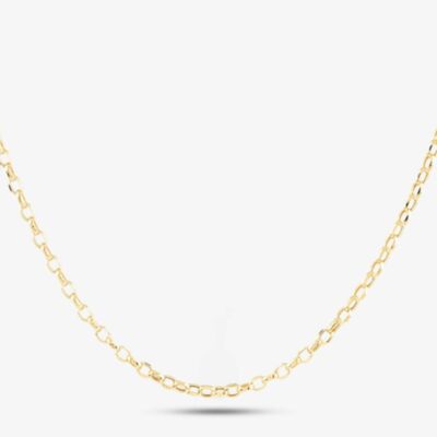 9ct Yellow Gold 18 Inch Oval Belcher Chain HOB080-18
