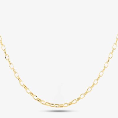 9ct Yellow Gold 16 Inch Oval Belcher Chain HOB100-16