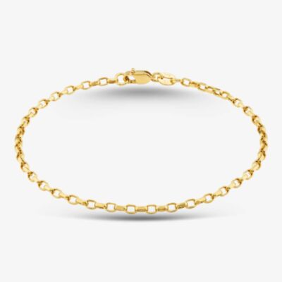 9ct Yellow Gold 7.5 Inch Oval Belcher Chain Bracelet HOBD-210-9Y-7.5