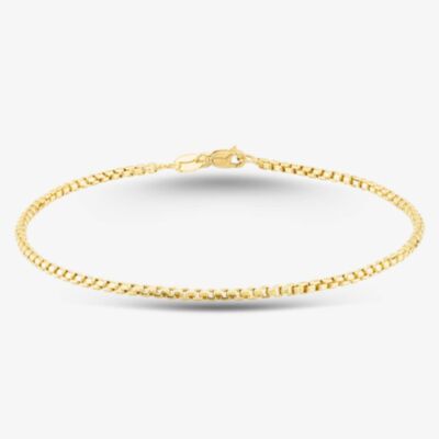 9ct Yellow Gold 7.5 Inch Fine Box Chain Bracelet HRBP-200-9Y-7.5