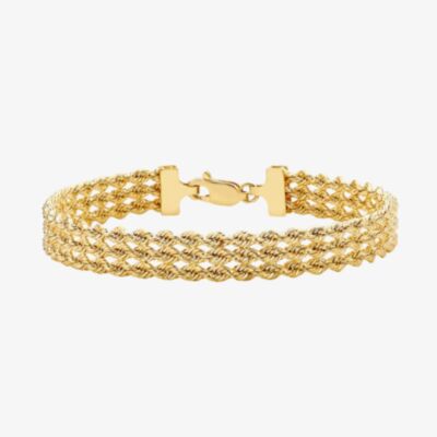 9ct Yellow Gold Three Row Rope Bracelet 1.22.0201