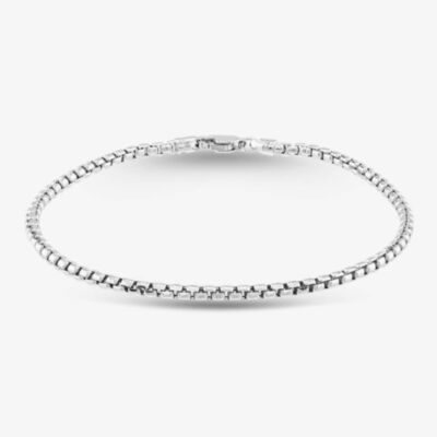 9ct White Gold 7.5 Inch Box Chain Bracelet HBFB-250-9W-7.5