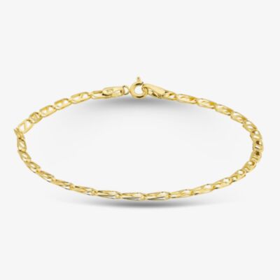 9ct Yellow Gold 7 Inch Oval Link Chain Bracelet BBE020Y