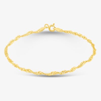 9ct Yellow Gold 19cm Twisted Curb Chain Bracelet 1.23.6582