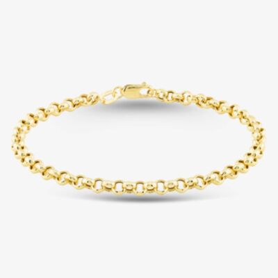9ct Yellow Gold 18cm Hollow Belcher Chain Bracelet 1.24.0141