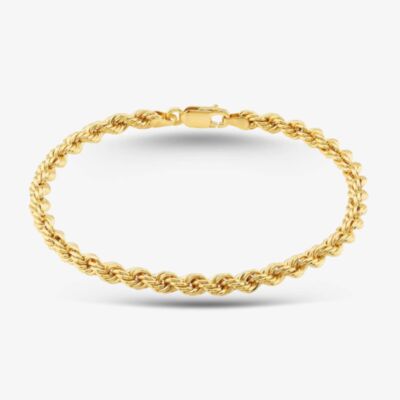 9ct Yellow Gold 8.5 Inch Rope Chain Bracelet HLRP-420-9Y-8.5