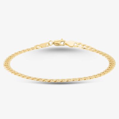 9ct Yellow Gold 8.5 Inch Flat Curb Chain Bracelet SUFC-440-9Y-8.5