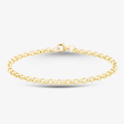 9ct Yellow Gold Round Belcher Chain Bracelet SRBP-350-9Y-7.5